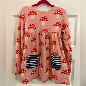 Mini Boden Pink and Red Mushroom Long Sleeve Top